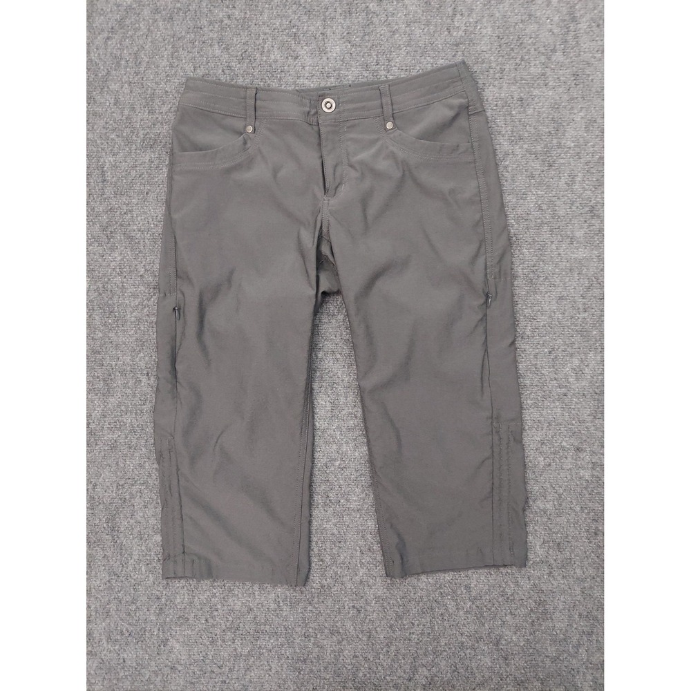 Kuhl Hiking Pants Womens 6 Gray Cropped Capri Stretch Outdoor Pockets Logo